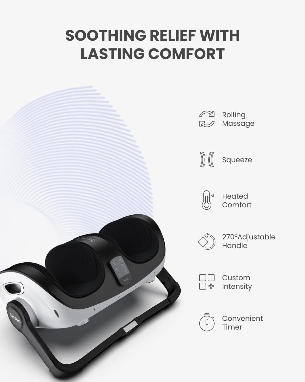 Sourcing reference: calf and foot massager, side profile
