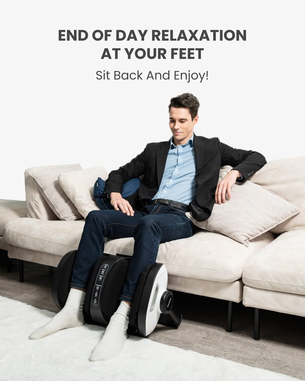Sourcing reference: calf and foot massager, remote control detail