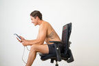 Sourcing reference: PEMF chair mat in use at a desk