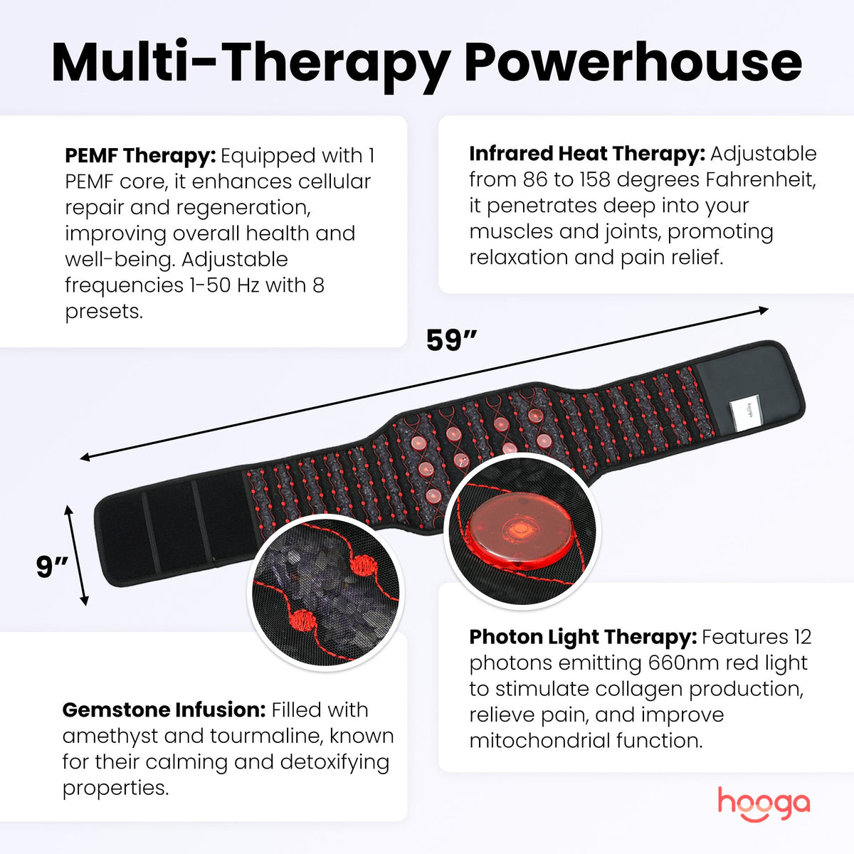 Sourcing reference: PEMF wrap belt, red light LED contact face
