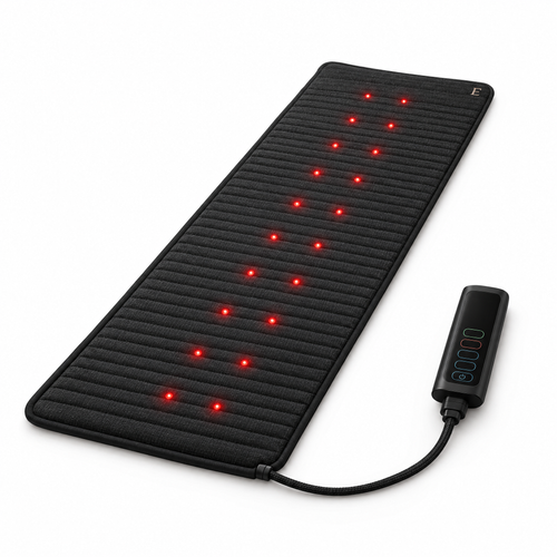 Deep Delta Field Mat unrolled flat on white with its handheld controller