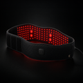 Elvaren Neural Wrap — wide recovery wrap belt with the red LED contact face lit