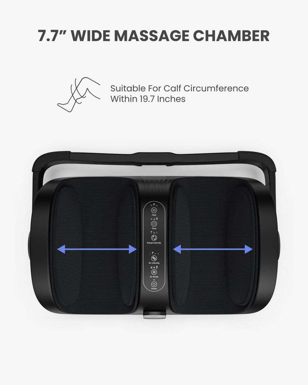 Sourcing reference: calf and foot massager, dimensions and scale