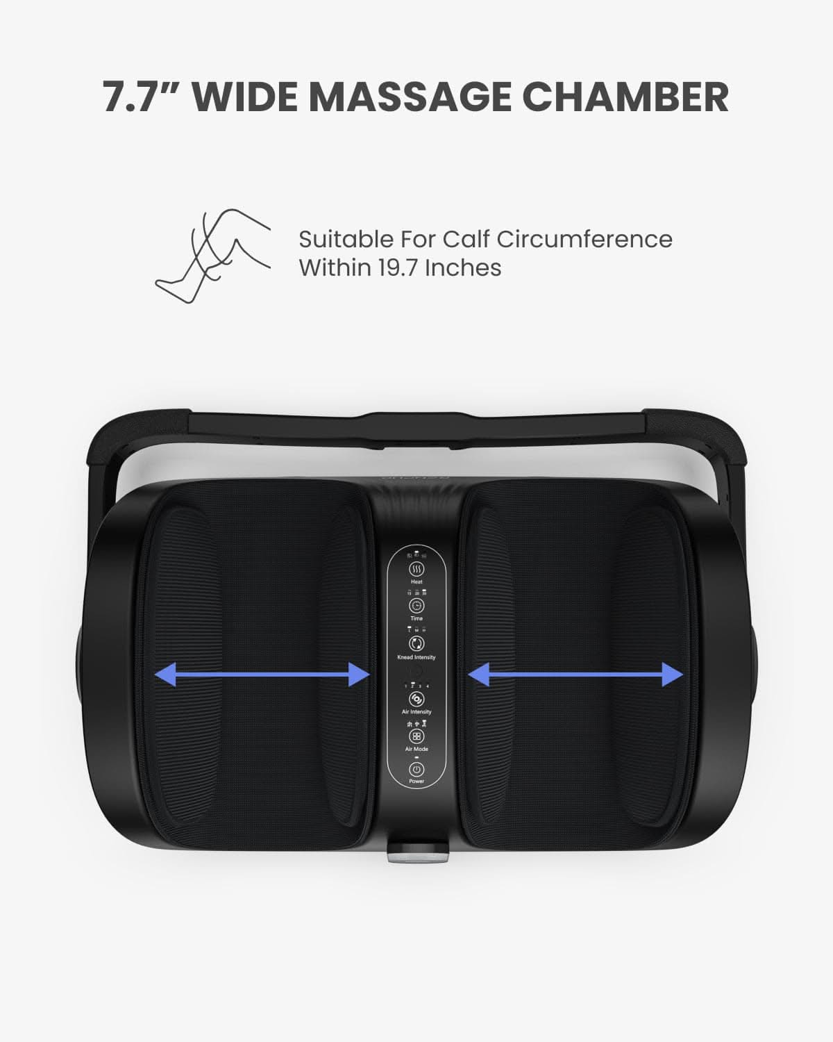 Sourcing reference: calf and foot massager, dimensions and scale